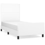 White synthetic leather headboard bed frame 100x200 cm by vidaXL, Beds and slatted bases - Ref: Foro24-3125434, Price: 165,82...