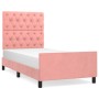 Estructura de cama con cabecero de terciopelo rosa 80x200 cm de vidaXL, Camas y somieres - Ref: Foro24-3125909, Precio: 168,2...