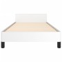 White synthetic leather headboard bed frame 100x200 cm by vidaXL, Beds and slatted bases - Ref: Foro24-3125434, Price: 165,82...