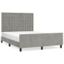 Bed frame with light gray velvet headboard 140x190cm by vidaXL, Beds and slatted bases - Ref: Foro24-3125995, Price: 219,02 €...