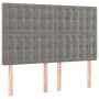 Bed frame with light gray velvet headboard 140x190cm by vidaXL, Beds and slatted bases - Ref: Foro24-3125995, Price: 219,02 €...