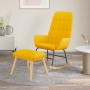 Sillón mecedora con taburete tela amarillo mostaza de vidaXL, Mecedoras - Ref: Foro24-3097711, Precio: 146,76 €, Descuento: %