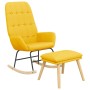 Sillón mecedora con taburete tela amarillo mostaza de vidaXL, Mecedoras - Ref: Foro24-3097711, Precio: 146,76 €, Descuento: %