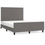 Bed frame with headboard gray synthetic leather 140x190 cm by vidaXL, Beds and slatted bases - Ref: Foro24-3125449, Price: 23...