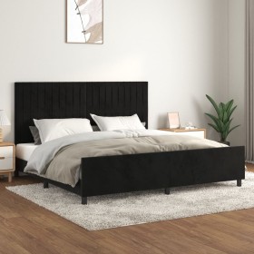 Bed frame with black velvet headboard 200x200 cm by vidaXL, Beds and slatted bases - Ref: Foro24-3125899, Price: 273,18 €, Di...