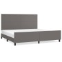 Bed frame with headboard gray synthetic leather 200x200 cm by vidaXL, Beds and slatted bases - Ref: Foro24-3125473, Price: 23...