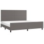 Bed frame with headboard gray synthetic leather 200x200 cm by vidaXL, Beds and slatted bases - Ref: Foro24-3125473, Price: 23...