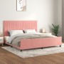 Estructura de cama con cabecero de terciopelo rosa 200x200 cm de vidaXL, Camas y somieres - Ref: Foro24-3125902, Precio: 237,...