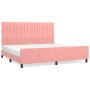 Estructura de cama con cabecero de terciopelo rosa 200x200 cm de vidaXL, Camas y somieres - Ref: Foro24-3125902, Precio: 237,...