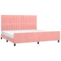 Estructura de cama con cabecero de terciopelo rosa 200x200 cm de vidaXL, Camas y somieres - Ref: Foro24-3125902, Precio: 237,...