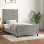 Light gray velvet bed frame with headboard 90x200 cm by vidaXL, Beds and slatted bases - Ref: Foro24-3125733, Price: 140,30 €...