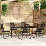 Juego de comedor para jardín 7 piezas negro de vidaXL, Conjuntos de jardín - Ref: Foro24-3099099, Precio: 543,21 €, Descuento: %