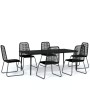 Juego de comedor para jardín 7 piezas negro de vidaXL, Conjuntos de jardín - Ref: Foro24-3099099, Precio: 543,21 €, Descuento: %