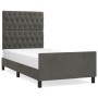 Dark gray velvet bed frame with headboard 100x200 cm by vidaXL, Beds and slatted bases - Ref: Foro24-3125923, Price: 162,78 €...