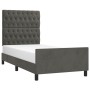 Dark gray velvet bed frame with headboard 100x200 cm by vidaXL, Beds and slatted bases - Ref: Foro24-3125923, Price: 162,67 €...