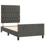 Dark gray velvet bed frame with headboard 100x200 cm by vidaXL, Beds and slatted bases - Ref: Foro24-3125923, Price: 162,67 €...