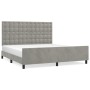 Bed frame with light gray velvet headboard 160x200cm by vidaXL, Beds and slatted bases - Ref: Foro24-3126007, Price: 240,52 €...