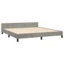 Bed frame with light gray velvet headboard 160x200cm by vidaXL, Beds and slatted bases - Ref: Foro24-3126007, Price: 240,52 €...