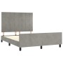 Bed frame with light gray velvet headboard 140x190cm by vidaXL, Beds and slatted bases - Ref: Foro24-3125757, Price: 223,06 €...