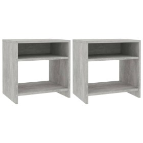 Bedside tables 2 pcs plywood concrete 40x30x40cm by vidaXL, Nightstands - Ref: Foro24-800018, Price: 42,91 €, Discount: %