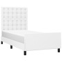 Bed frame with headboard white synthetic leather 90x190cm by vidaXL, Beds and slatted bases - Ref: Foro24-3125544, Price: 163...