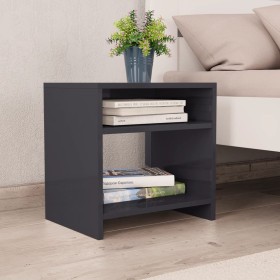 Glossy gray plywood bedside table 40x30x40cm by vidaXL, Nightstands - Ref: Foro24-800025, Price: 29,56 €, Discount: %