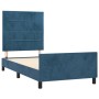 Estructura cama con cabecero terciopelo azul oscuro 90x190 cm de vidaXL, Camas y somieres - Ref: Foro24-3125731, Precio: 154,...