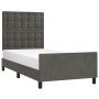 Dark gray velvet bed frame with headboard 80x200cm by vidaXL, Beds and slatted bases - Ref: Foro24-3125966, Price: 142,99 €, ...