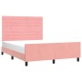 Estructura de cama con cabecero de terciopelo rosa 140x190 cm de vidaXL, Camas y somieres - Ref: Foro24-3125817, Precio: 238,...