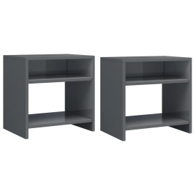 Bedside tables 2 pcs gray plywood 40x30x40 cm by vidaXL, Nightstands - Ref: Foro24-800026, Price: 51,18 €, Discount: %