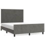 Dark gray velvet bed frame with headboard 140x190 cm by vidaXL, Beds and slatted bases - Ref: Foro24-3125630, Price: 209,75 €...