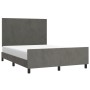 Dark gray velvet bed frame with headboard 140x190 cm by vidaXL, Beds and slatted bases - Ref: Foro24-3125630, Price: 209,75 €...