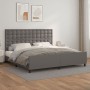 Bed frame with headboard gray synthetic leather 200x200 cm by vidaXL, Beds and slatted bases - Ref: Foro24-3125595, Price: 25...