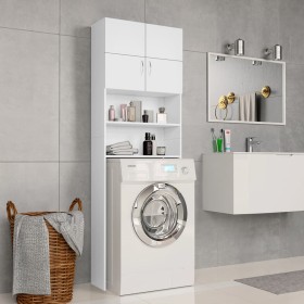 White plywood washing machine cabinet 64x25.5x190 cm by vidaXL, Accessories for washing machines and dryers - Ref: Foro24-800...