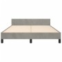 Bed frame with light gray velvet headboard 140x190cm by vidaXL, Beds and slatted bases - Ref: Foro24-3125818, Price: 220,49 €...