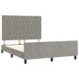 Bed frame with light gray velvet headboard 140x190cm by vidaXL, Beds and slatted bases - Ref: Foro24-3125934, Price: 266,21 €...