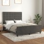 Dark gray velvet bed frame with headboard 140x190 cm by vidaXL, Beds and slatted bases - Ref: Foro24-3125996, Price: 219,02 €...