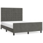 Dark gray velvet bed frame with headboard 140x190 cm by vidaXL, Beds and slatted bases - Ref: Foro24-3125996, Price: 219,02 €...