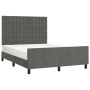 Dark gray velvet bed frame with headboard 140x190 cm by vidaXL, Beds and slatted bases - Ref: Foro24-3125996, Price: 219,02 €...