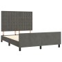 Dark gray velvet bed frame with headboard 140x190 cm by vidaXL, Beds and slatted bases - Ref: Foro24-3125996, Price: 219,02 €...