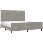 Estructura de cama con cabecero terciopelo gris claro 160x200cm de vidaXL, Camas y somieres - Ref: Foro24-3125641, Precio: 22...