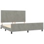 Bed frame with light gray velvet headboard 160x200cm by vidaXL, Beds and slatted bases - Ref: Foro24-3125641, Price: 233,18 €...