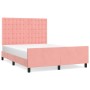 Pink velvet bed frame with headboard 140x200 cm by vidaXL, Beds and slatted bases - Ref: Foro24-3126006, Price: 254,00 €, Dis...