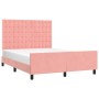 Pink velvet bed frame with headboard 140x200 cm by vidaXL, Beds and slatted bases - Ref: Foro24-3126006, Price: 254,00 €, Dis...