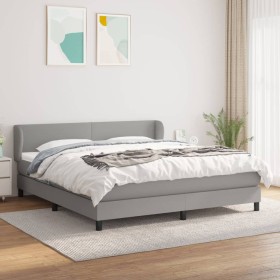 Box spring bed with light gray fabric mattress 180x200 cm by vidaXL, Beds and slatted bases - Ref: Foro24-3126101, Price: 543...