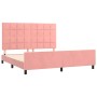 Pink velvet bed frame with headboard 180x200 cm by vidaXL, Beds and slatted bases - Ref: Foro24-3125774, Price: 231,59 €, Dis...