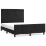 Bed frame with black velvet headboard 140x190 cm by vidaXL, Beds and slatted bases - Ref: Foro24-3125753, Price: 221,59 €, Di...