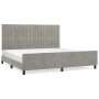 Light gray velvet bed frame with headboard 200x200cm by vidaXL, Beds and slatted bases - Ref: Foro24-3125897, Price: 254,26 €...