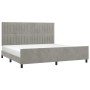 Light gray velvet bed frame with headboard 200x200cm by vidaXL, Beds and slatted bases - Ref: Foro24-3125897, Price: 254,26 €...