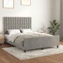 Estructura de cama con cabecero terciopelo gris claro 140x190cm de vidaXL, Camas y somieres - Ref: Foro24-3126001, Precio: 23...